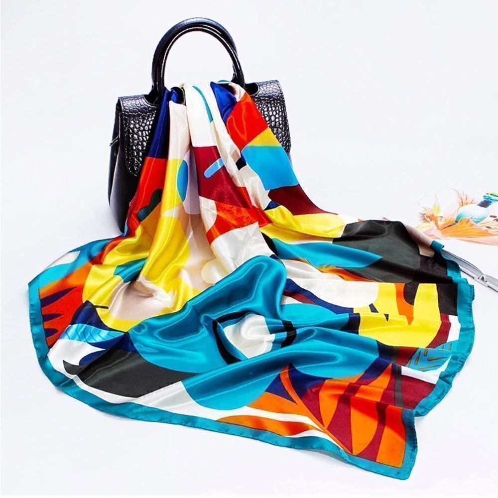 Bright Floral Silky Scarf